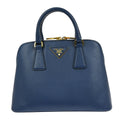 Prada Promenade Bag Saffiano Leather Blue Leather Handbag (Authentic Pre-Loved)