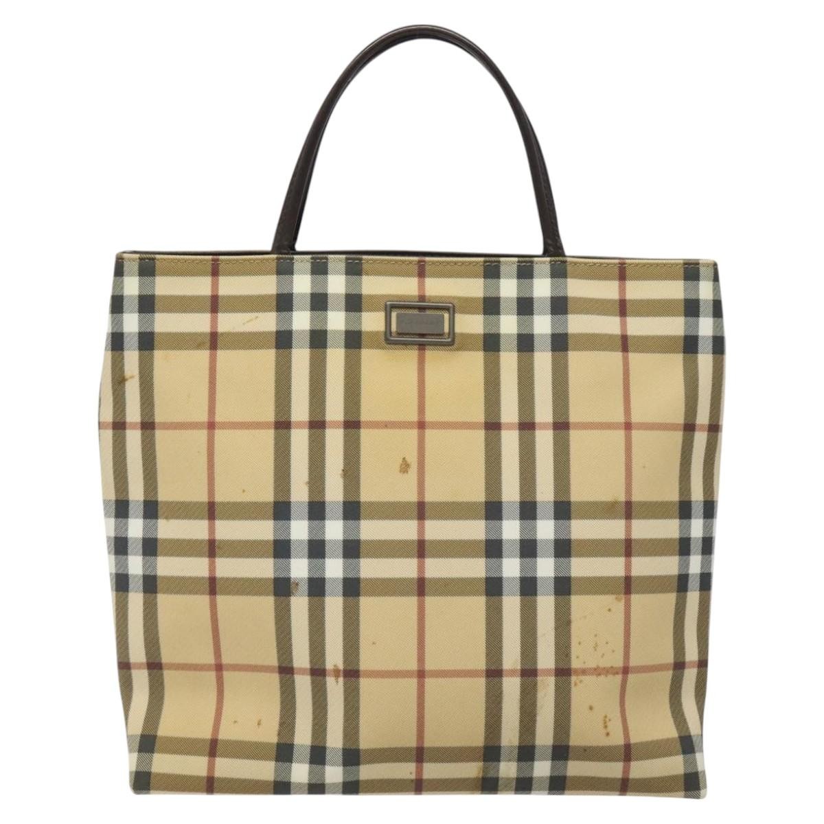 Burberry Nova Check Handbag Nova Check Canvas Beige Canvas Handbag (Authentic Pre-Loved)