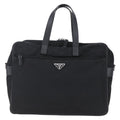 Prada Convertible Front Zip Briefcase Tessuto With Saffiano Leather Black Nylon Briefcase Bag (Authentic Pre-Loved)