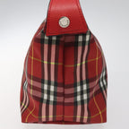 Burberry Nova Check Handbag Leather And Nylon Red Nylon Handbag (Authentic Pre-Loved)