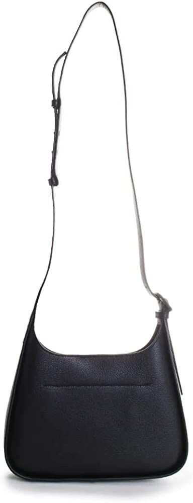 Tory Burch Miller Small Hobo Bag Leather Black Gold Shoulder Handbag Purse NEW
