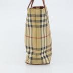 Burberry Top Handle Tote Haymarket Coated Canvas Beige Canvas Handbag (Authentic Pre-Loved)