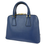 Prada Promenade Bag Saffiano Leather Blue Leather Handbag (Authentic Pre-Loved)