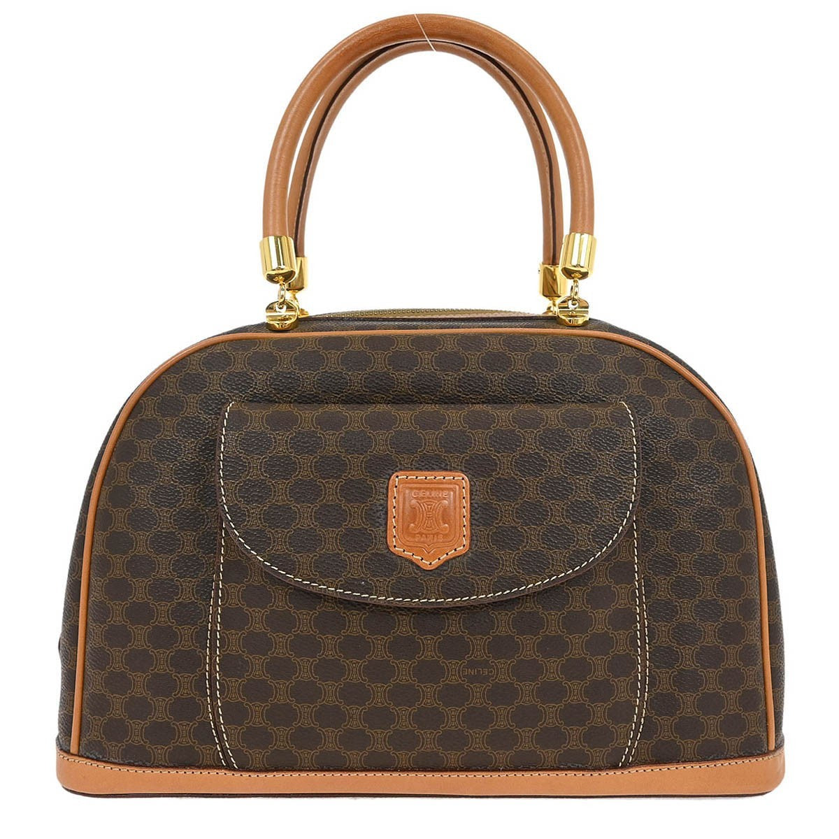 Celine C Macadam Handbag Canvas Brown Canvas Handbag (Authentic Pre-Loved)