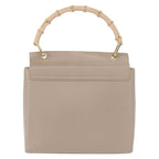 Gucci Vintage Bamboo Handle Bag Leather Beige Leather Handbag (Authentic Pre-Loved)