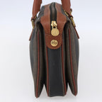 Fendi Vintage Pequin Convertible Boston Bag Coated Canvas Brown Canvas Handbag (Authentic Pre-Loved)