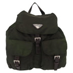 Prada Double Front Pocket Backpack Tessuto Khaki Nylon Backpack Bag (Authentic Pre-Loved)