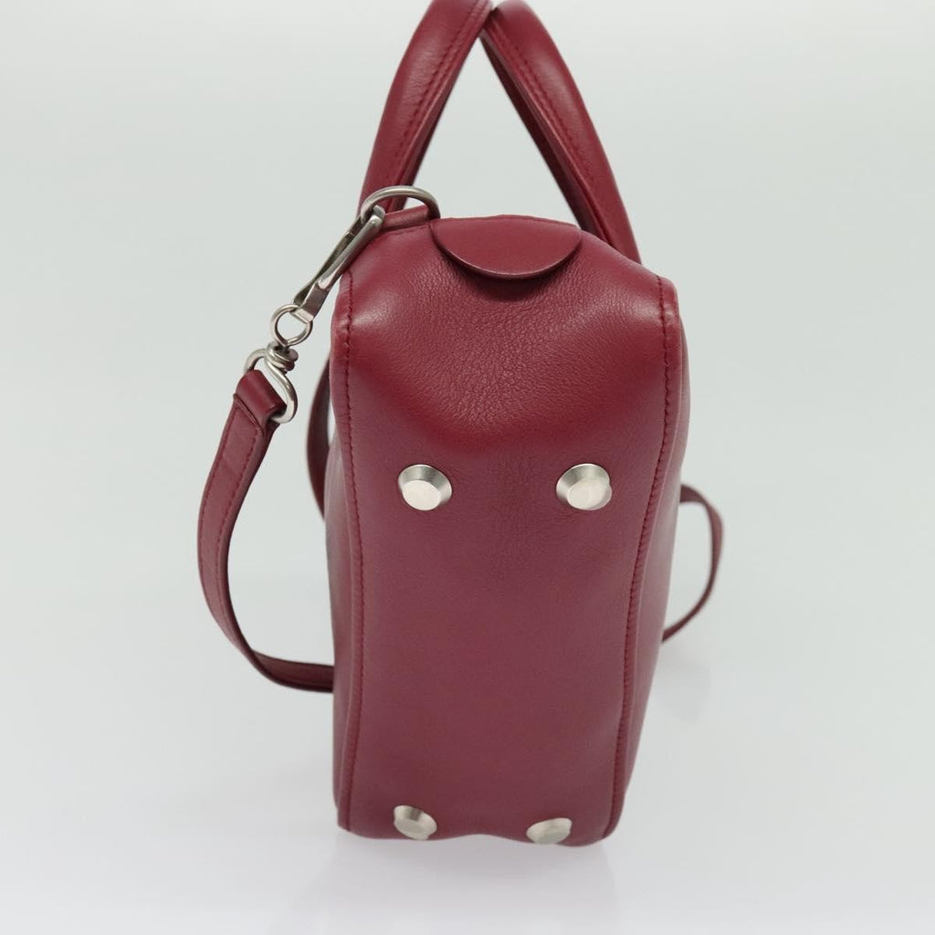 Balenciaga Triangle Duffle Bag Leather Red Leather Handbag (Authentic Pre-Loved)
