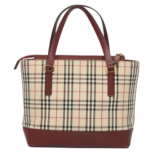 Burberry Nova Check Handbag Nova Check Canvas And Leather Beige Canvas Handbag (Authentic Pre-Loved)