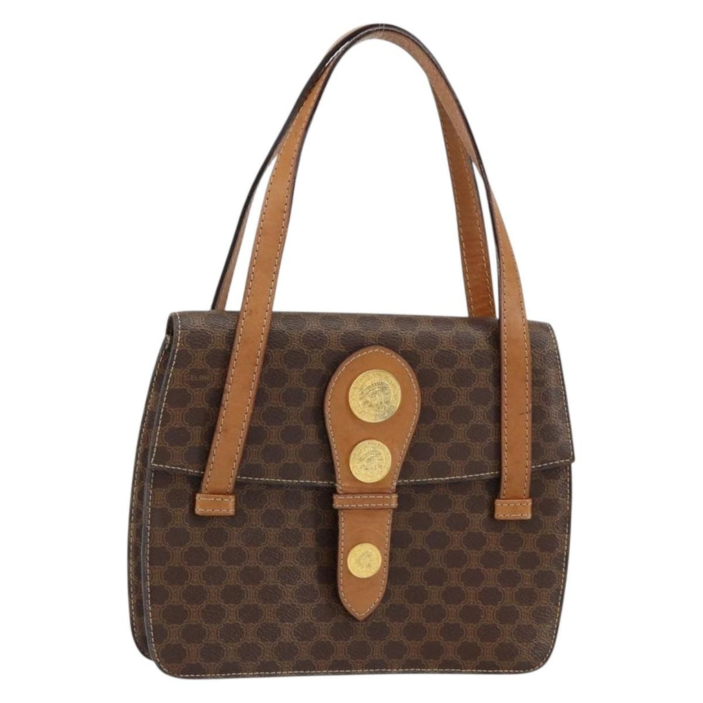 Celine Vintage Macadam Handbag Canvas And Leather Brown Canvas Handbag (Authentic Pre-Loved)