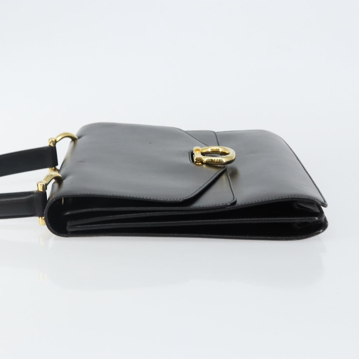Celine Vintage Top Handle Bag Glazed Leather Black Leather Bag (Authentic Pre-Loved)