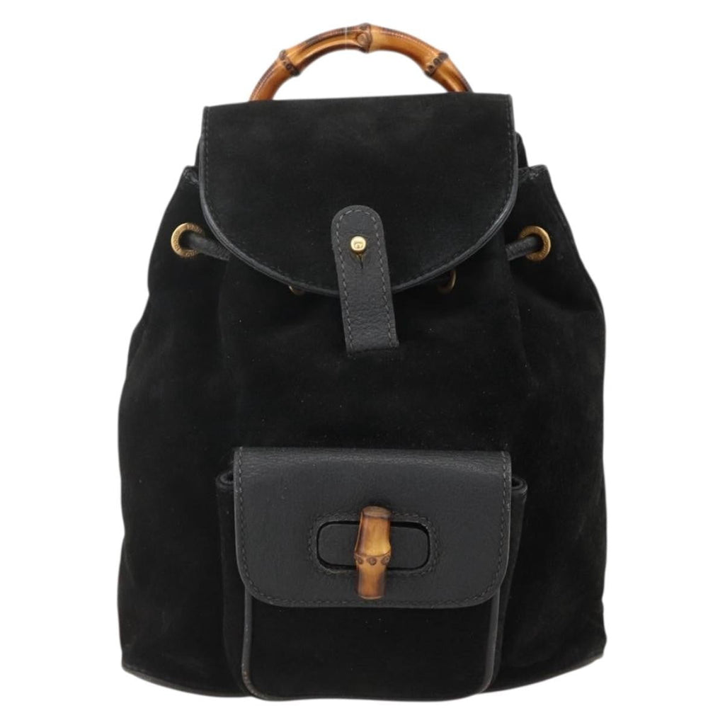 Gucci Gucci Bamboo Backpack Daim Black Denim_Jeans Backpack Bag (Authentic Pre-Loved)