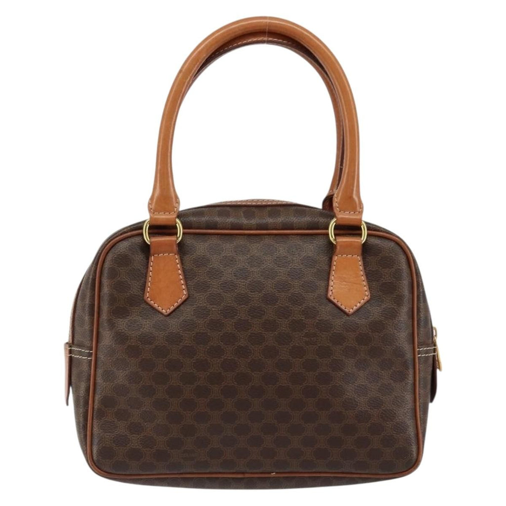 Celine Macadam Handbag Macadam With Leather Brown Canvas Handbag (Authentic Pre-Loved)