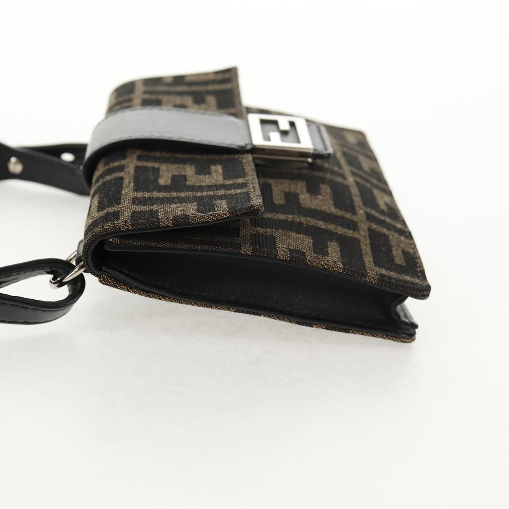 Fendi Baguette Convertible Belt Bag Zucca Canvas Black Canvas Bag (Authentic Pre-Loved)