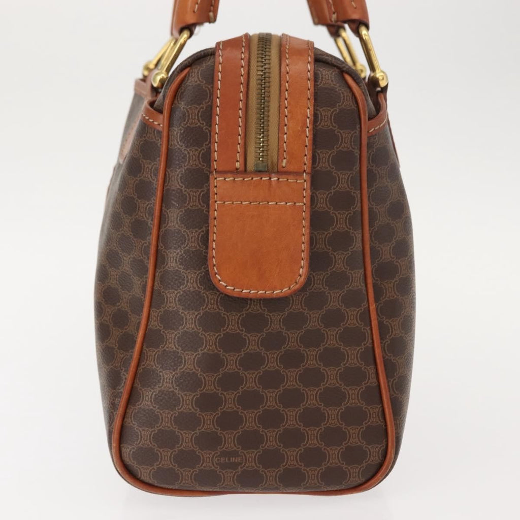 Celine Vintage Macadam Handbag Canvas And Leather Brown Canvas Handbag (Authentic Pre-Loved)
