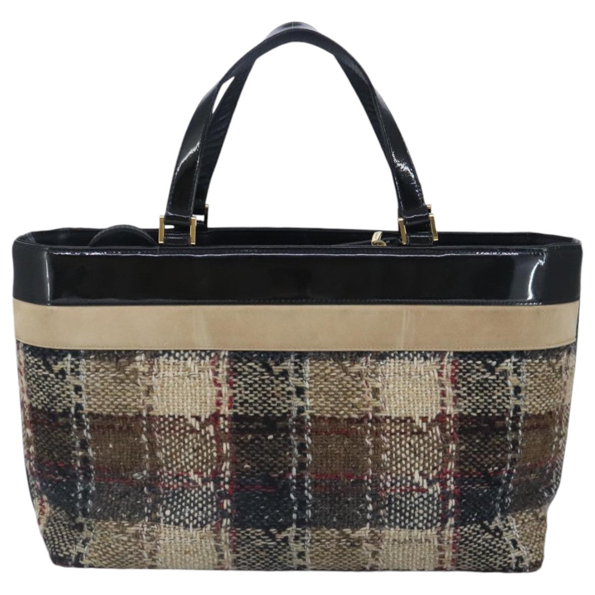 Burberry Nova Check Handbag Wool Beige Wool Handbag (Authentic Pre-Loved)