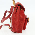Gucci Gucci Bamboo Backpack Daim Red Suede Backpack Bag (Authentic Pre-Loved)