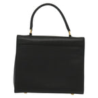 Celine Vintage Convertible Turnlock Top Handle Bag Leather Black Leather Bag (Authentic Pre-Loved)