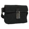 Gucci Buckle Belt Bag Gg Canvas Black Canvas Bag (Authentic Pre-Loved)