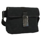 Gucci Buckle Belt Bag Gg Canvas Black Canvas Bag (Authentic Pre-Loved)