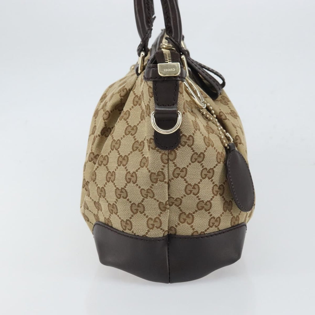 Gucci Sukey Top Handle Satchel Gg Canvas With Leather Beige Canvas Handbag (Authentic Pre-Loved)