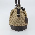 Gucci Sukey Top Handle Satchel Gg Canvas With Leather Beige Canvas Handbag (Authentic Pre-Loved)