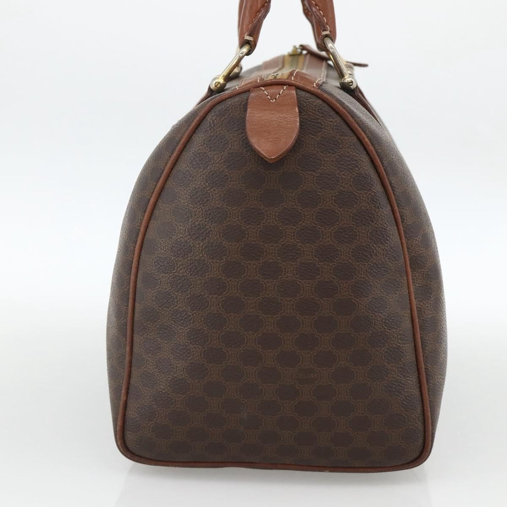 Celine Macadam Handbag Macadam With Leather Brown Canvas Handbag (Authentic Pre-Loved)