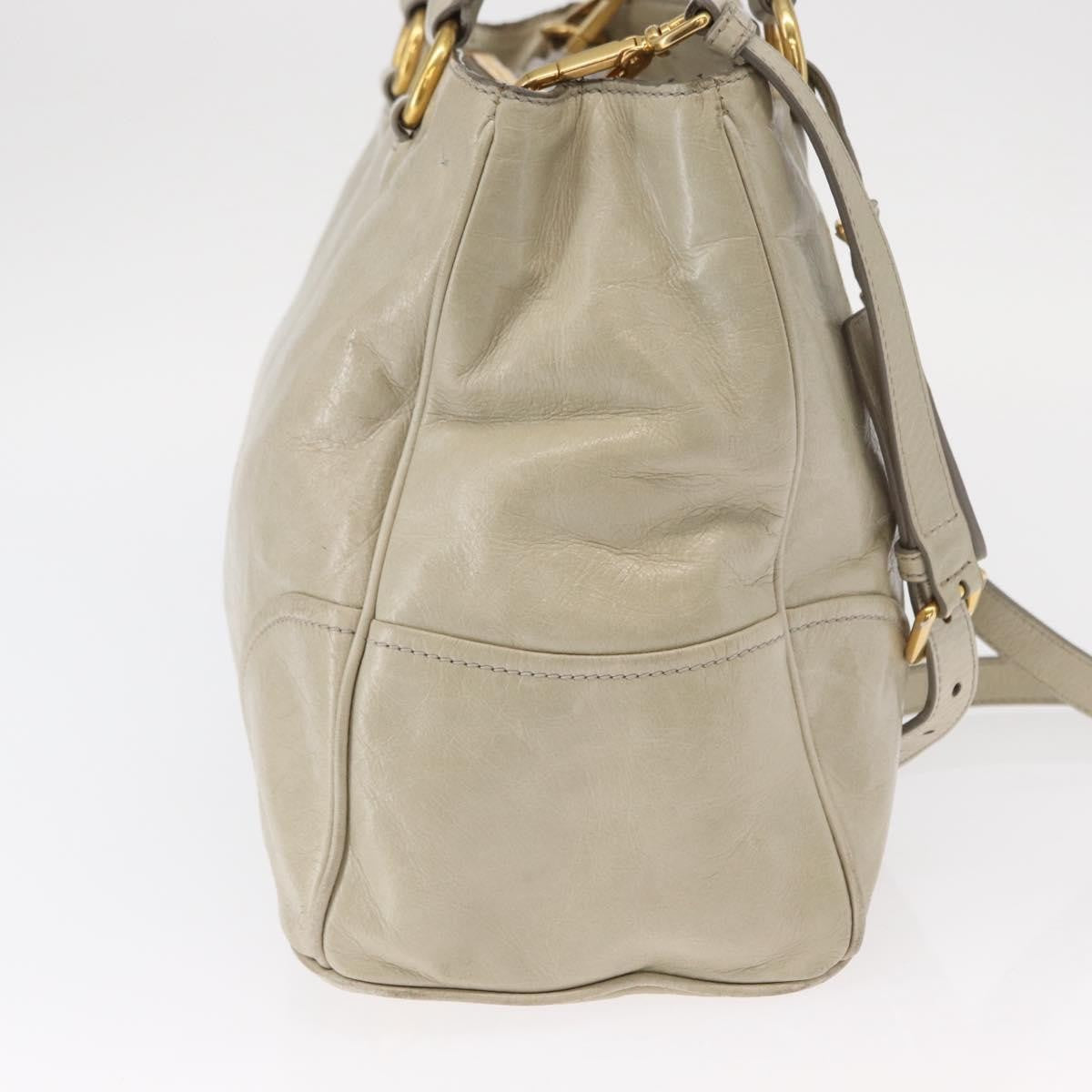 Prada Tote Vitello Daino Vitello Daino Beige Leather Handbag (Authentic Pre-Loved)