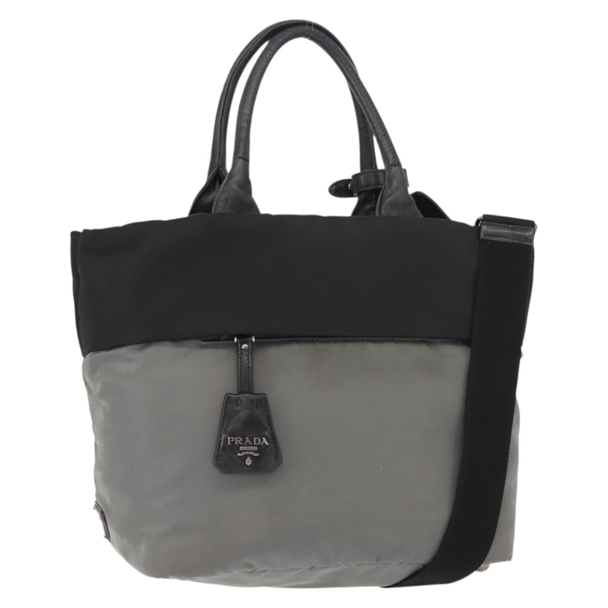 Prada Convertible Double Tote Tessuto Black Nylon Handbag (Authentic Pre-Loved)