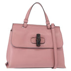 Gucci Bamboo Daily Top Handle Bag Leather Pink Leather Handbag (Authentic Pre-Loved)