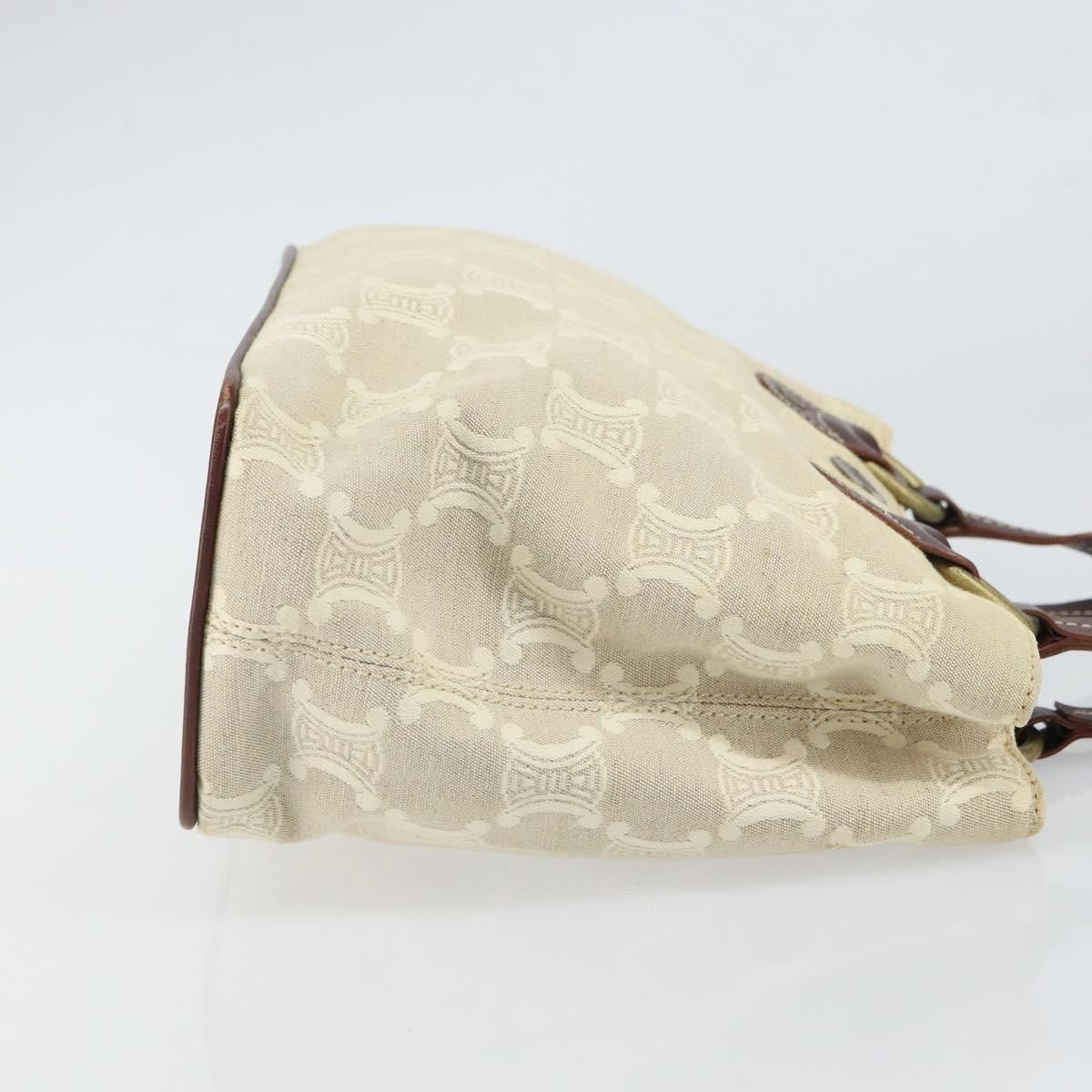 Celine Vintage Macadam Handbag Canvas And Leather Beige Canvas Handbag (Authentic Pre-Loved)