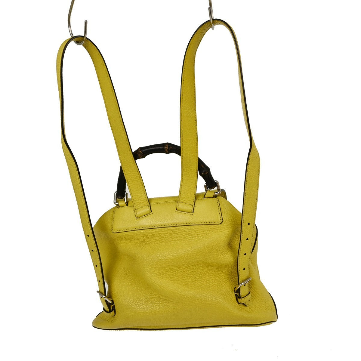 Gucci Bamboo Tassel Backpack Leather Yellow Leather Backpack Bag (Authentic Pre-Loved)