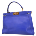 Fendi Peekaboo Bag Soft Leather Blue Leather Handbag (Authentic Pre-Loved)