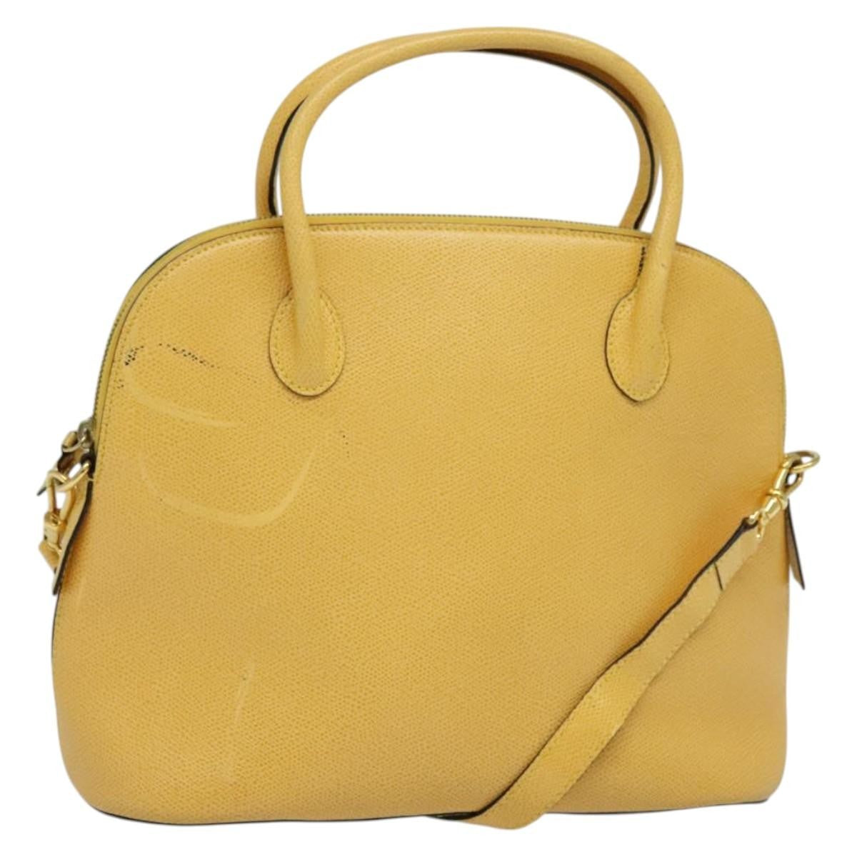 Celine Handbag Leather Yellow Leather Handbag (Authentic Pre-Loved)
