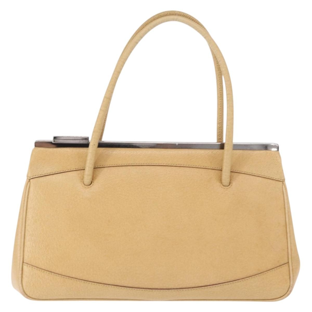 Gucci Vintage Handbag Leather Beige Leather Handbag (Authentic Pre-Loved)