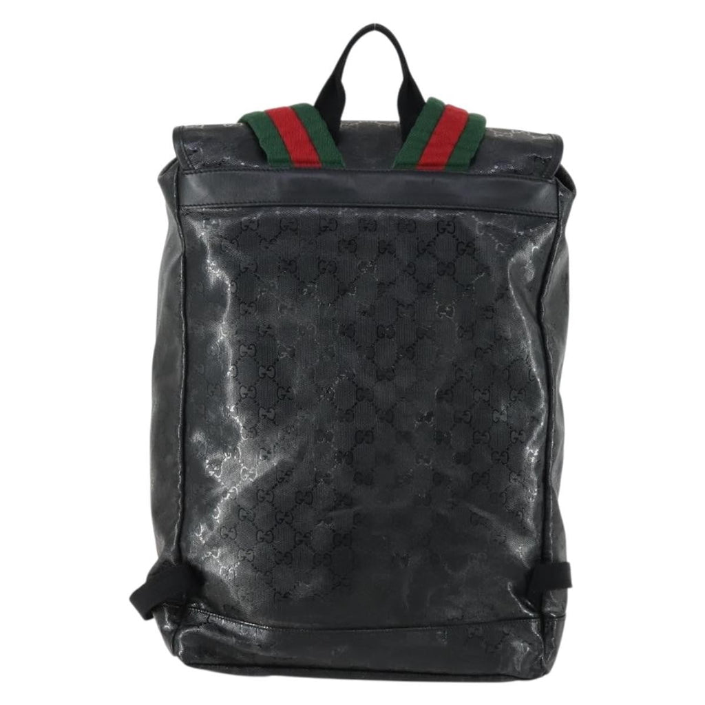 Gucci Buckle Backpack Gg Imprime Black Canvas Backpack Bag (Authentic Pre-Loved)