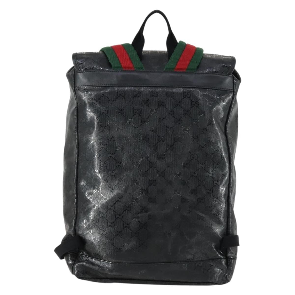 Gucci Buckle Backpack Gg Imprime Black Canvas Backpack Bag (Authentic Pre-Loved)
