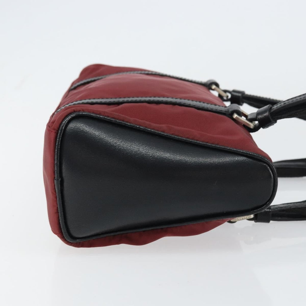 Prada Vintage Zip Handbag Tessuto Burgundy Nylon Handbag (Authentic Pre-Loved)