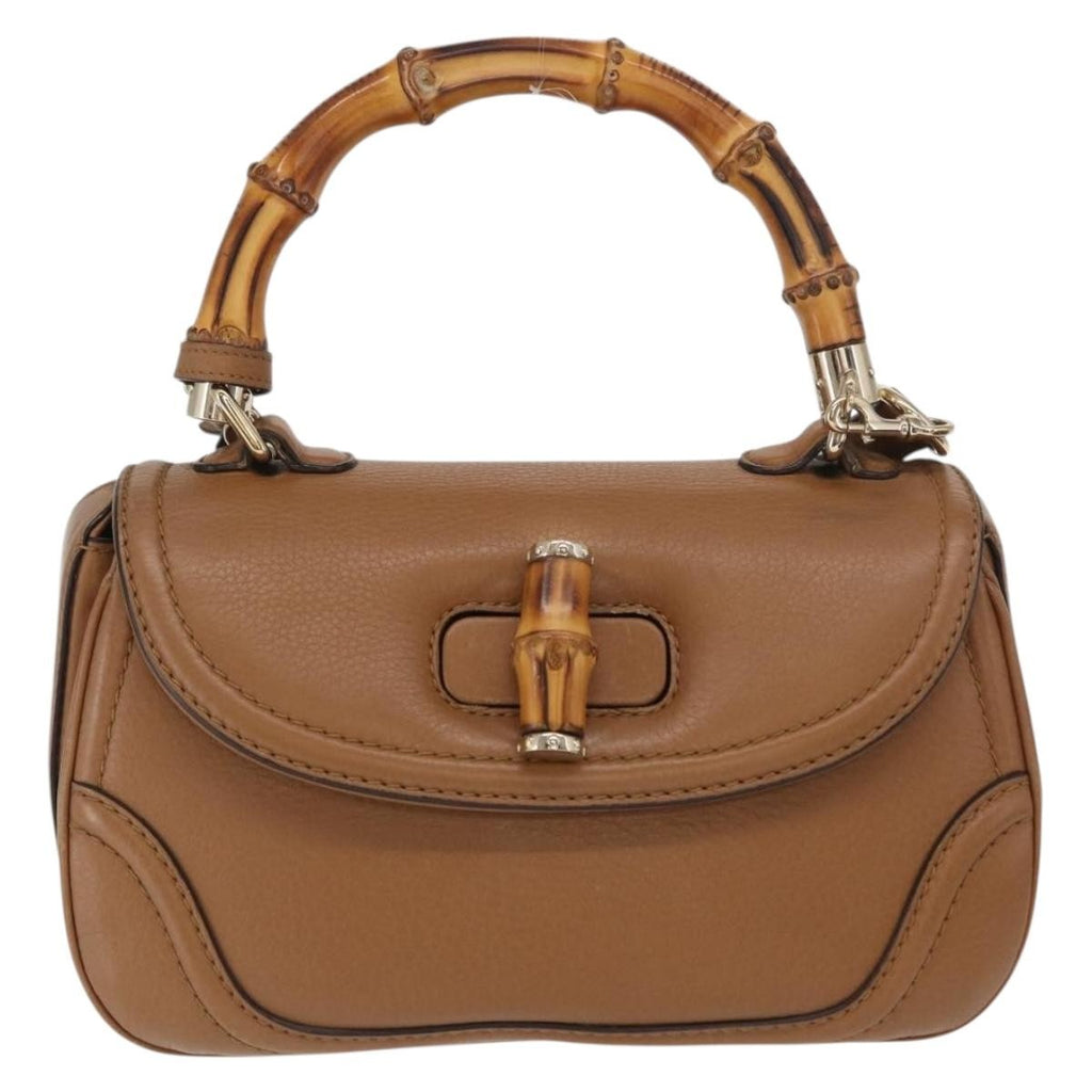 Gucci New Bamboo 1921 Top Handle Bag Leather Brown Leather Handbag (Authentic Pre-Loved)