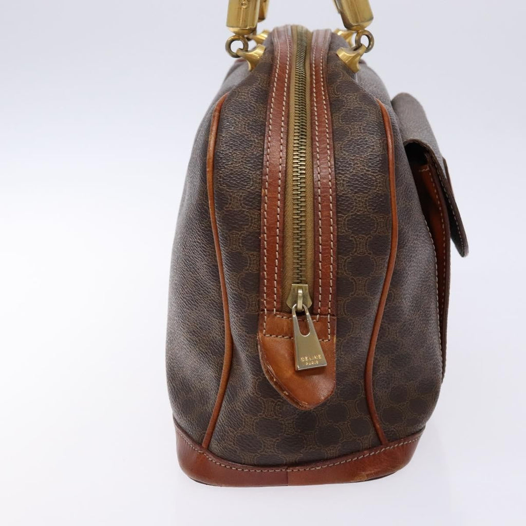 Celine Macadam Handbag Macadam With Leather Brown Canvas Handbag (Authentic Pre-Loved)