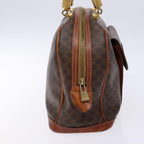 Celine Macadam Handbag Macadam With Leather Brown Canvas Handbag (Authentic Pre-Loved)