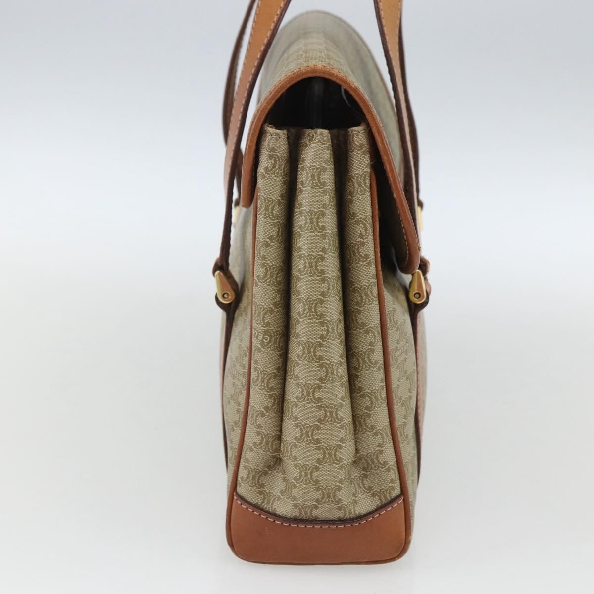 Celine Vintage Macadam Handbag Canvas And Leather Beige Canvas Handbag (Authentic Pre-Loved)