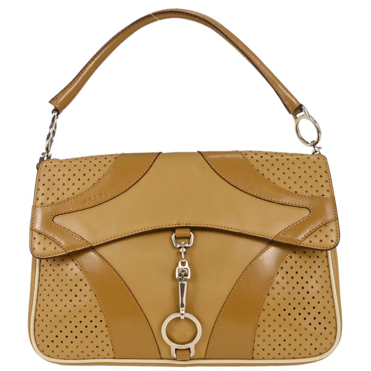 Prada Vitello Drive Handbag Leather Brown Leather Handbag (Authentic Pre-Loved)