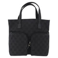 Gucci Double Pocket Tote Gg Canvas Black Canvas Handbag (Authentic Pre-Loved)