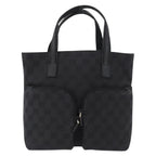 Gucci Double Pocket Tote Gg Canvas Black Canvas Handbag (Authentic Pre-Loved)