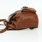 Gucci Vintage Bamboo Backpack Leather Brown Leather Backpack Bag (Authentic Pre-Loved)