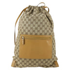 Gucci Drawstring Backpack Gg Canvas Beige Canvas Backpack Bag (Authentic Pre-Loved)