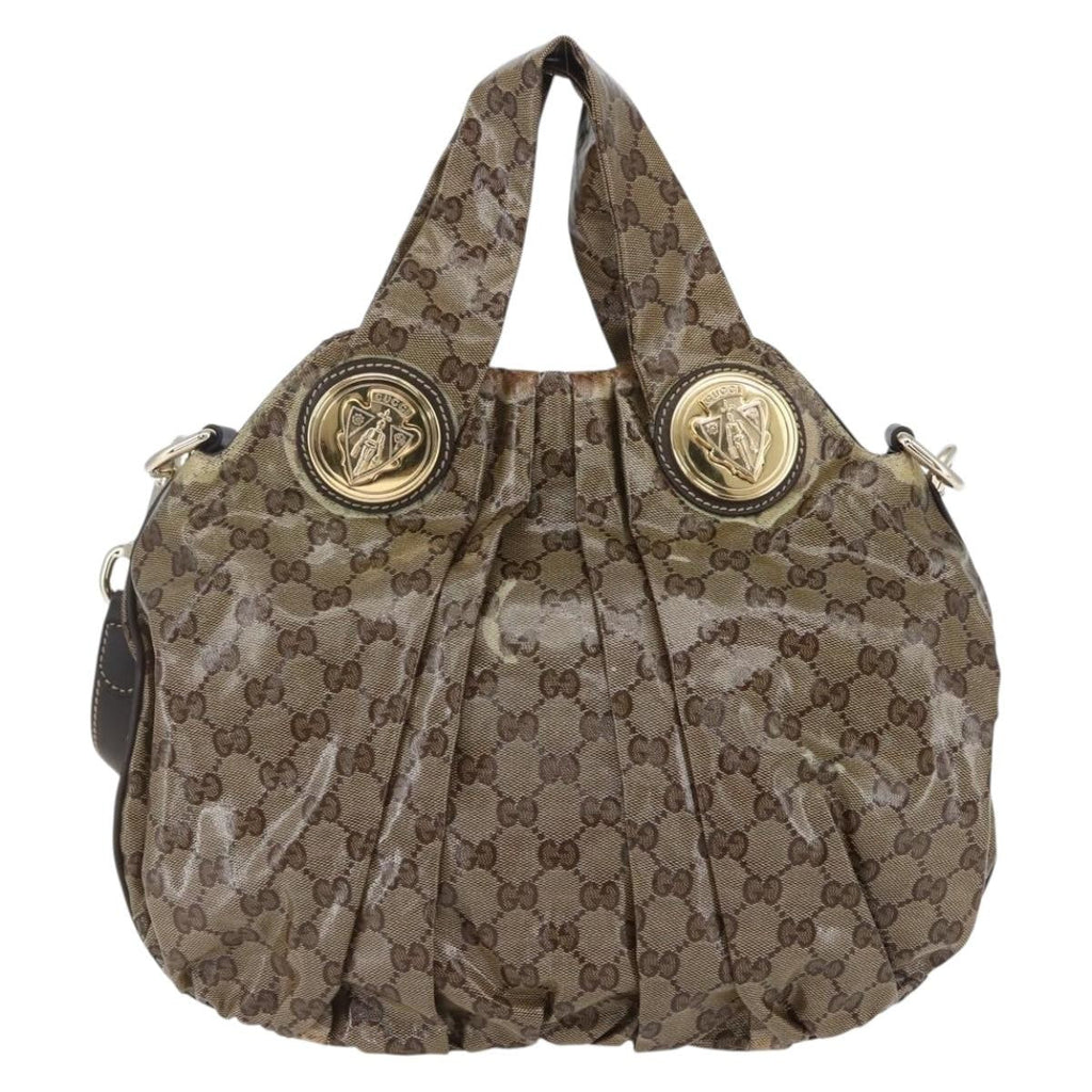 Gucci Hysteria Convertible Top Handle Bag Gg Coated Canvas Beige Canvas Handbag (Authentic Pre-Loved)