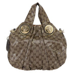Gucci Hysteria Convertible Top Handle Bag Gg Coated Canvas Beige Canvas Handbag (Authentic Pre-Loved)