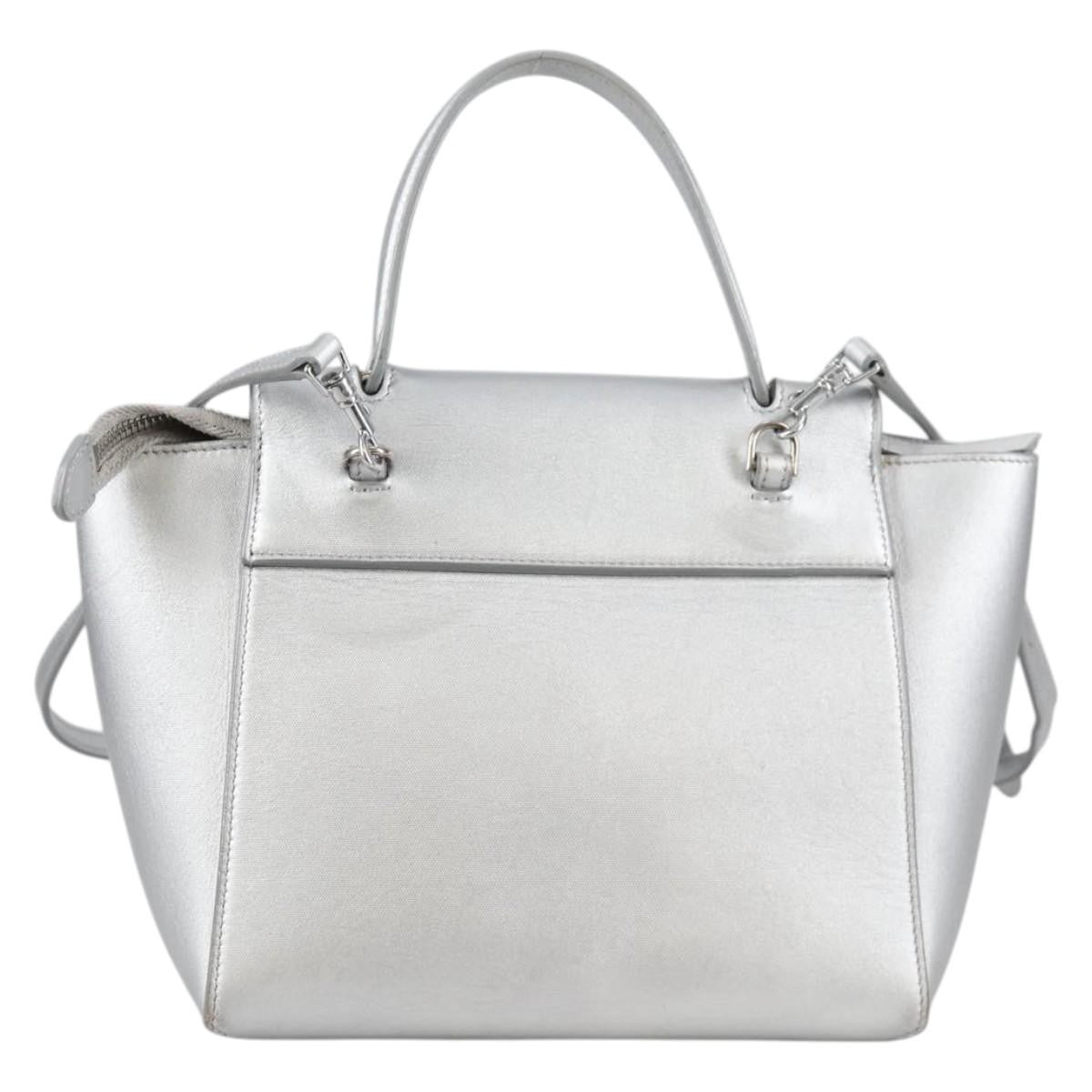 Celine Belt Bag Textured Leather Silver Leather Handbag (Authentic Pre-Loved)